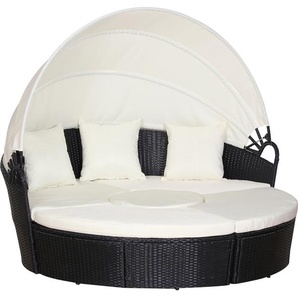 Outsunny Sonneninsel mit Sonnendach, Kissen und Beistelltisch 180 x 175 x 147 cm 862-021BK