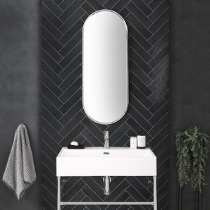 Ovaler Badspiegel 100cm x 40cm, mit Rahmen in Chrom, wandmontiert - Hudson Reed