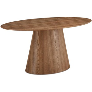 Ovaler Essstisch mit Säulenfuß Tango Eichefarben 160x90 cm