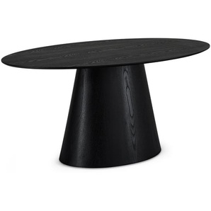 Ovaler Essstisch mit Säulenfuß Tango Schwarz 160x90 cm