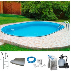Ovalpool MY POOL BWT PREMIUM, blau (weiß, hellblau), B:400cm H:135cm L:800cm, Schwimmbecken, Höhe 135 cm, in verschiedenen Größen, Topseller