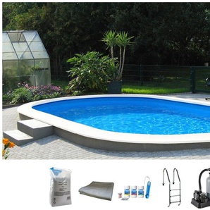 Ovalpool MY POOL BWT Premium Schwimmbecken Gr. B/H/L: Breite 360 cm x Höhe 150 cm x Länge 623 cm, 28000 l, weiß Ovalpools 7-tlg., BxLxH: 360x623x150 cm