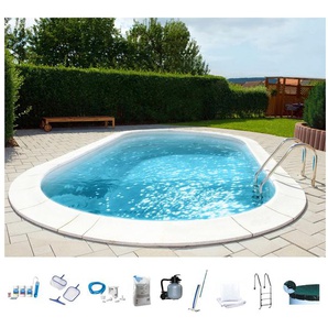 Ovalpool MY POOL BWT Schwimmbecken Gr. B/H/L: Breite 300 cm x Höhe 120 cm x Länge 490 cm, 15000 l, beige (weiß, sand) Ovalpools BxLxH: 300x490x120 cm
