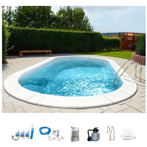 Ovalpool MY POOL BWT Schwimmbecken Gr. B/H/L: Breite 300 cm x Höhe 120 cm x Länge 490 cm, 15000 l, beige (weiß, sand) Ovalpools BxLxH: 300x490x120 cm