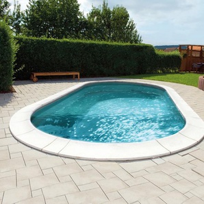 Ovalpool MYPOOL Premium Oval, sandfarben Schwimmbecken Gr. B/H/L: Breite 400 cm x Höhe 120 cm x Länge 800 cm, 31000 l, weiß Ovalpools