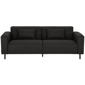 P & B 2-Sitzer-Sofa, Schwarz, Textil, 3-Sitzer, Füllung: Polyester, 204x76x79 cm, Wohnzimmer, Sofas & Couches, Sofas, 2-Sitzer Sofas