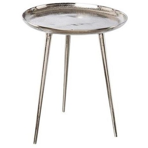 P & B Beistelltisch, Silber, Metall, rund, 39x45 cm, Wohnzimmer, Wohnzimmertische, Beistelltische, Beistelltische Metall