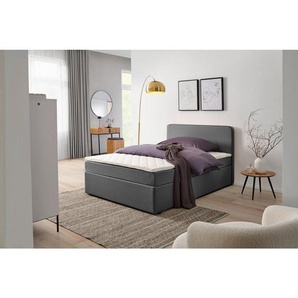 P & B Boxbett, Grau, Holz, H2, Höhe ca. 17 cm, 120x200 cm, Schlafzimmer, Betten, Boxspringbetten