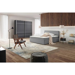 P & B Boxbett, Grau, Holz, H2, Höhe ca. 17 cm, 160x200 cm, Schlafzimmer, Betten, Boxspringbetten