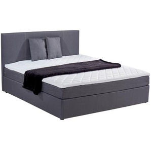 P & B Boxbett, Grau, Textil, H2, Höhe ca. 17 cm, 160x200 cm, Schlafzimmer, Betten, Doppelbetten