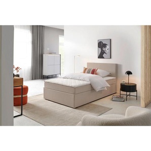 P & B Boxbettt, Sand, Holz, H2, Höhe ca. 17 cm, 140x200 cm, Schlafzimmer, Betten, Boxspringbetten
