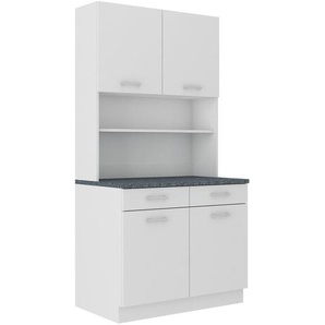 P & B Buffet, Graphit, Weiß, Holzwerkstoff, 2 Fächer, 2 Schublade(n) Schubladen, 100x200x60 cm, Küchen, Küchenmöbel, Buffetschränke