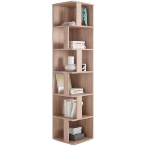 P & B Eckregal, Sonoma Eiche, Holzwerkstoff, 5 Fächer, 38x186x38 cm, Made in EU, Wohnzimmer, Regale, Eckregale