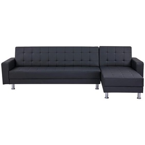 P & B Ecksofa, Schwarz, Textil, 4-Sitzer, L-Form, 277x157 cm, Liegefunktion, Wohnzimmer, Sofas & Couches, Wohnlandschaften, Ecksofas