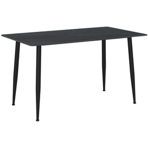 P & B Esstisch, Schwarz, Metall, Keramik, Marmoroptik, Rundrohr, 80x76x140 cm, Esszimmer, Tische, Esstische, Esstische Keramik
