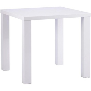 P & B Esstisch, Weiß Hochglanz, Holzwerkstoff, quadratisch, eckig, 80x75x80 cm, Esszimmer, Tische, Esstische, Esstische quadratisch