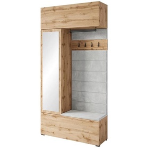 P & B Garderobe Tejo, Eiche Wotan, Textil, Holzwerkstoff, 5 Fächer, 115x231.9x37.5 cm, Fsc, Garderobe, Garderoben-Sets & Serien