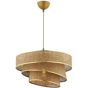 P & B Hängeleuchte, Gold, Beige, Metall, Textil, 72 cm, CE, Lampen & Leuchten, Innenbeleuchtung, Leuchten nach Räumen, Esstischlampen