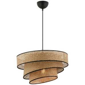 P & B Hängeleuchte, Schwarz, Beige, Metall, Textil, 72 cm, CE, Lampen & Leuchten, Innenbeleuchtung, Leuchten nach Räumen, Esstischlampen