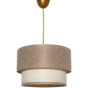 P & B Hängeleuchte, Beige, Creme, Textil, Metall, Uni,Uni, rund,rund, 65 cm, Made in Turkey, CE, Lampen & Leuchten, Innenbeleuchtung, Hängelampen
