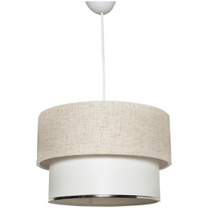 P & B Hängeleuchte, Creme, Weiß, Metall, Textil, 75 cm, CE, Lampen & Leuchten, Innenbeleuchtung, Leuchten nach Räumen, Esstischlampen