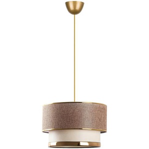 P & B Hängeleuchte, Beige, Gold, Textil, Metall, Kunststoff, 65 cm, CE, Lampen & Leuchten, Innenbeleuchtung, Hängelampen