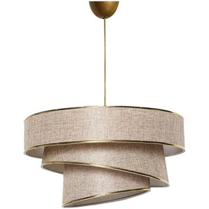 P & B Hängeleuchte, Gold, Beige, Metall, Kunststoff, Textil, zylindrisch,zylindrisch, 72 cm, Lampen & Leuchten, Innenbeleuchtung, Hängelampen,