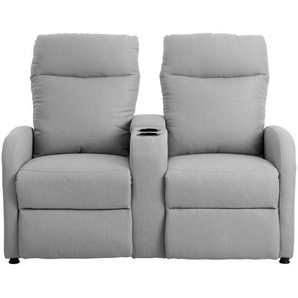 P & B Heimkino-Sofa, Hellgrau, Textil, 2-Sitzer, 128x95x92 cm, Wohnzimmer, Sofas & Couches, Sofas, Heimkino Sofas