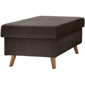 P & B Hocker , Braun , Textil , Buche , massiv , Struktur , rechteckig , 61x43x61 cm , Made in EU , Wohnzimmer, Hocker, Sitzhocker