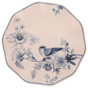 P & B Kombiservice, Blau, Weiß, Keramik, 24-teilig, Vogel, 25 cm, Essen & Trinken, Geschirr, Geschirr-Sets, Kombiservice