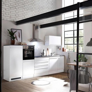 P & B Küchenleerblock, Anthrazit, Weiß, Holzwerkstoff, 3 Schublade(n) Schubladen, seitenverkehrt montierbar, nur wie online abgebildet bestellbar, 320 cm, Küchen, Küchenzeilen & Küchenblöcke, Küchenzeilen ohne Geräte