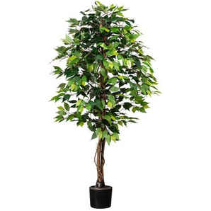 P & B Kunstpflanze, Braun, Grün, Schwarz, Kunststoff, Naturmaterialien, 150 cm, inkl. Topf, mit Naturstamm, Dekoration, Blumen & Zubehör,