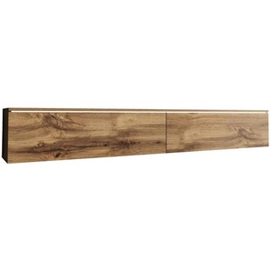 P & B Lowboard D180, Eiche Wotan, Holzwerkstoff, 180x30x33 cm, Fsc, Made in EU, stehend, hängend, Beleuchtung, in verschiedenen Holzdekoren