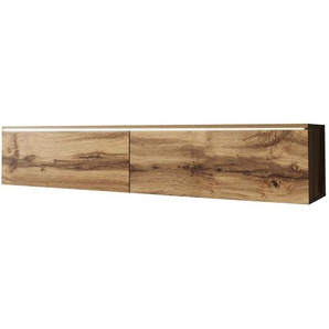 P & B Lowboard Vera, Eiche Wotan, Holzwerkstoff, 140x30x33 cm, Fsc, Made in EU, stehend, hängend, Beleuchtung, in verschiedenen Holzdekoren