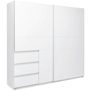 P & B Schiebetürenschrank Wilma, Weiß, Metall, 2 Fächer, 3 Schublade(n) Schubladen, 215x210x61.5 cm, in verschiedenen Größen erhältlich, Schlafzimmer, Kleiderschränke, Schwebetürenschränke