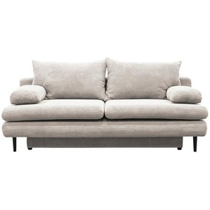 P & B Schlafsofa, Beige, Textil, 2-Sitzer, Füllung: Schaumstoff, 202x85x99 cm, Wohnzimmer, Sofas & Couches, Schlafsofas, Schlafsofas mit Bettkasten