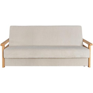 P & B Schlafsofa, Creme, Textil, Eiche, 2-Sitzer, 220x90x90 cm, Schlafen auf Sitzhöhe, Kinder- & Jugendzimmer, Jugendmöbel, Jugendsofas