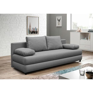 P & B Schlafsofa, Grau, Textil, 2-Sitzer, Füllung: Schaumstoff, 200x88x87 cm, Wohnzimmer, Sofas & Couches, Schlafsofas, Schlafsofas mit Bettkasten