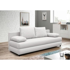P & B Schlafsofa, Weiß, Textil, 2-Sitzer, Füllung: Schaumstoff, 206x87x88 cm, Made in EU, Wohnzimmer, Sofas & Couches, Schlafsofas, Schlafsofas mit
