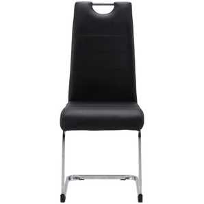 P & B Schwingstuhl, Schwarz, Chrom, Metall, Textil, Flachrohr, 42x99x56 cm, mit Griff, Esszimmer, Stühle, Esszimmerstühle, Schwingstühle