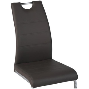 P & B Schwingstuhl, Taupe, Chrom, Metall, Textil, Uni, Flachrohr, 42x99x56 cm, mit Griff, Esszimmer, Stühle, Esszimmerstühle, Schwingstühle