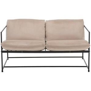 P & B Sofa, Taupe, Textil, 2-Sitzer, 129x75x87 cm, Wohnzimmer, Sofas & Couches, Sofas