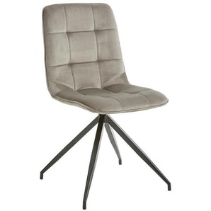 P & B Stuhl, Grau, Schwarz, Textil, eckig, 48.5x88x59 cm, Esszimmer, Stühle, Esszimmerstühle