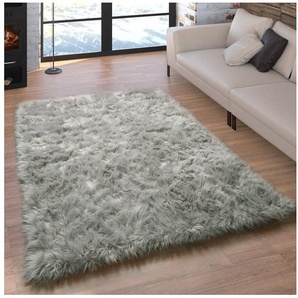 Paco Home Fellteppich Playa 960, rechteckig, Höhe: 64 mm, Kunstfell, Flokati-Optik, Hochflor, weich und flauschig, Uni-Farben