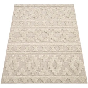 Paco Home Hochflor-Teppich Genua 744, rechteckig, Höhe: 34 mm, Uni Farben, Hoch-Tief Effekt, modernes Design, sehr weicher Flor