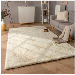 Paco Home Hochflor-Teppich Rabbit Deluxe 860, rechteckig, Höhe: 39 mm, Kunstfell, Uni-Farben, sehr weicher Flor, Wohnzimmer, Schlafzimmer