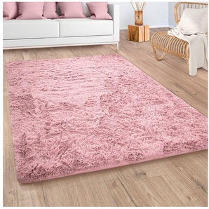 Paco Home Hochflor-Teppich Silky 591, rechteckig, Höhe: 37 mm, Uni-Farben, besonders weich und kuschelig