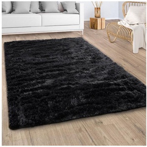 Paco Home Hochflor-Teppich Silky 591, rechteckig, Höhe: 37 mm, Uni-Farben, besonders weich und kuschelig