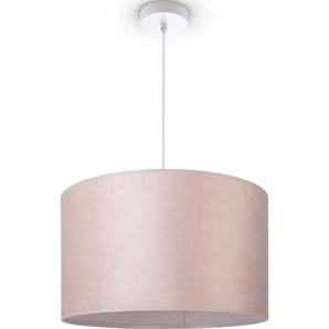 Paco Home Pendelleuchte Hugo uni Color, ohne Leuchtmittel, Wohnzimmer Lampenschirm aus Velour Unifarben Deko E27 Kabel 1,5m
