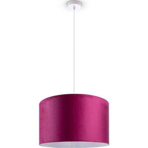 Paco Home Pendelleuchte Hugo uni Color, ohne Leuchtmittel, Wohnzimmer Lampenschirm aus Velour Unifarben Deko E27 Kabel 1,5m